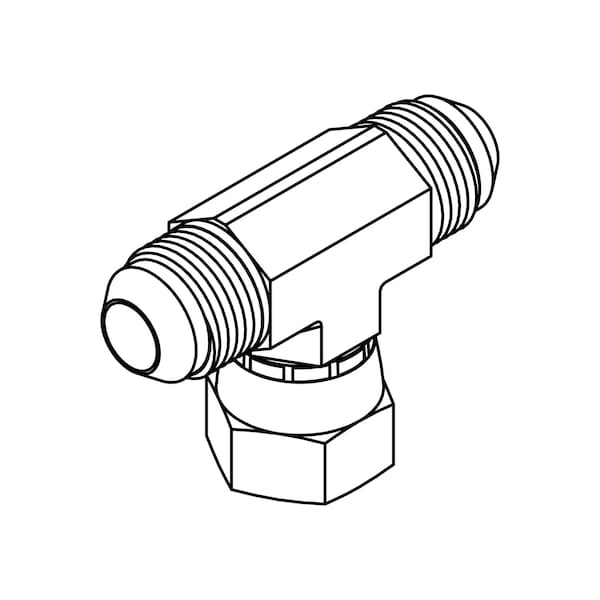 Tompkins Hydraulic Fitting, Steel04MJ-04MJ-04FJX TEE 6600-04-04-04 - main